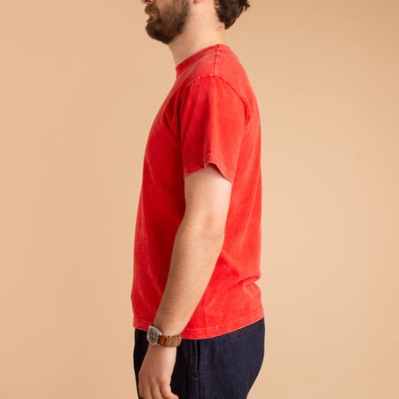 Short Sleeve Crew T-shirt Vintage Dye Red