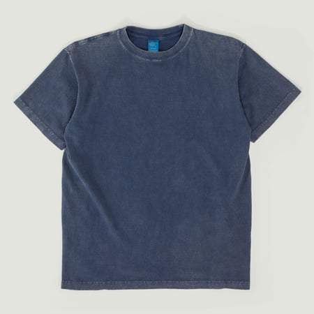 Short Sleeve Crew T-shirt Vintage Dye Navy