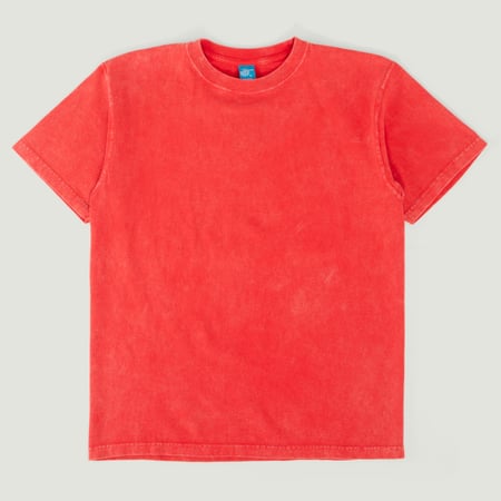 Short Sleeve Crew T-shirt Vintage Dye Red