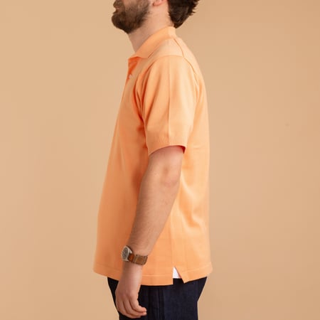 Short Sleeve Knit Polo Orange