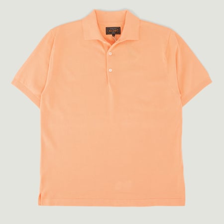 Short Sleeve Knit Polo Orange