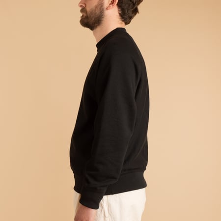 "SURE MFG" Black Spring Terry Crewneck Sweatshirt