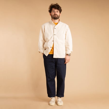 SEUVAS / 8oz Canvas Wing Collar Shirt Jacket Natural