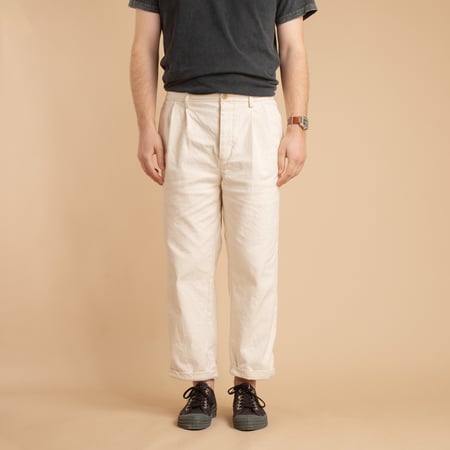 10oz Canvas 2 Tuck Trousers Natural