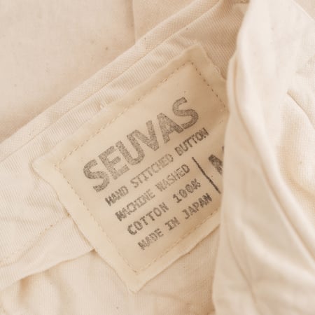Seuvas image flâneurs 10oz Canvas 2 Tuck Trousers Natural détail