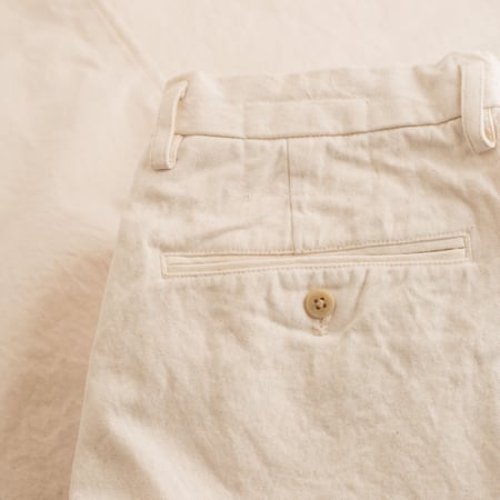 Seuvas image flâneurs 10oz Canvas 2 Tuck Trousers Natural détail