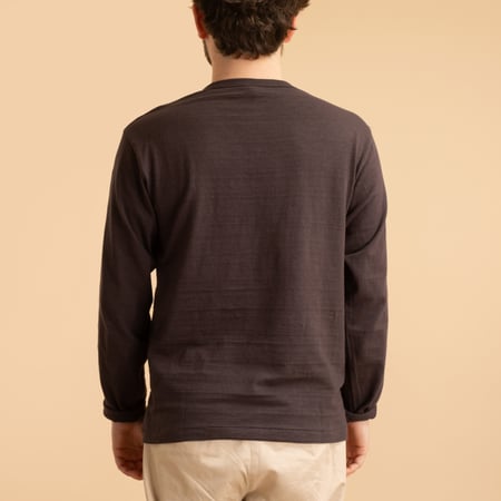 Lot 5907 Long Sleeve Henley Neck T-Shirt Black