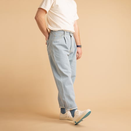 JAPAN BLUE / Faded 13oz Wide Tapered 5-Pocket Pants