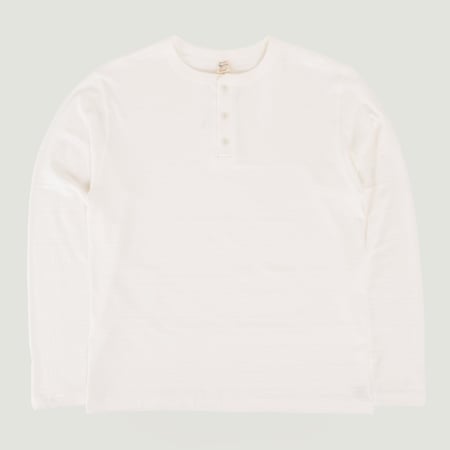 Lot 5907 L/S Henley Neck T-Shirt Off White