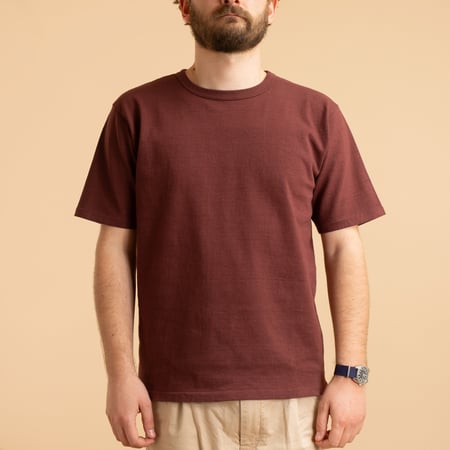 Heavyweight Short Sleeve Tee in Bordeaux