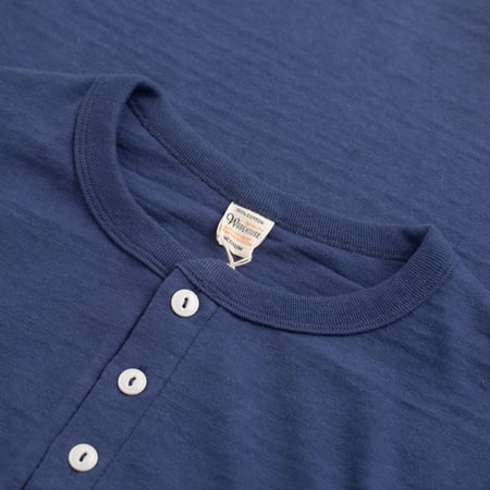 Lot 5907 Long Sleeve Henley Neck T-Shirt Navy