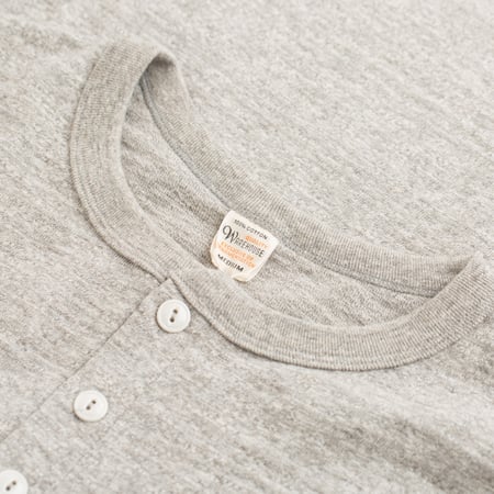 Lot 5907 Long Sleeve Henley Neck T-Shirt Heather Grey