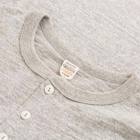 Lot 5907 L/S Henley Neck T-Shirt Heather Grey