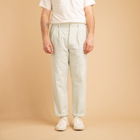 10oz Canvas 2 Tuck Trousers Matcha