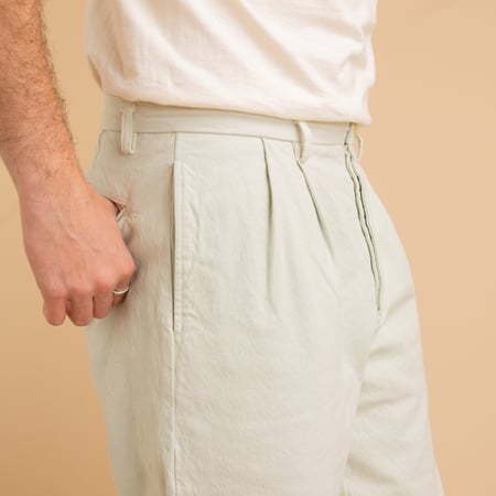 10oz Canvas 2 Tuck Trousers Matcha