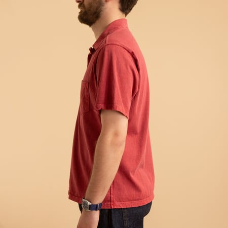 Short Sleeve Open Tee Shirts in Faded Red