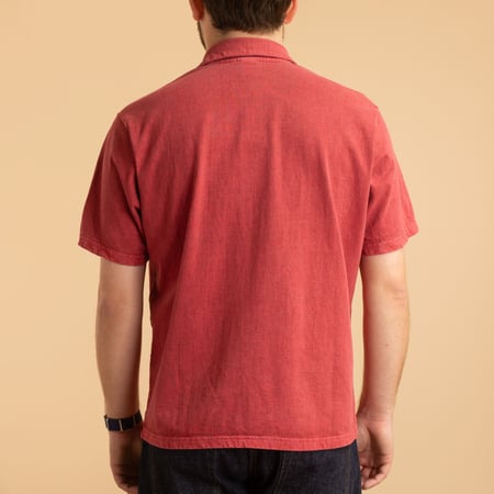 Short Sleeve Open Tee Shirts in Faded Red