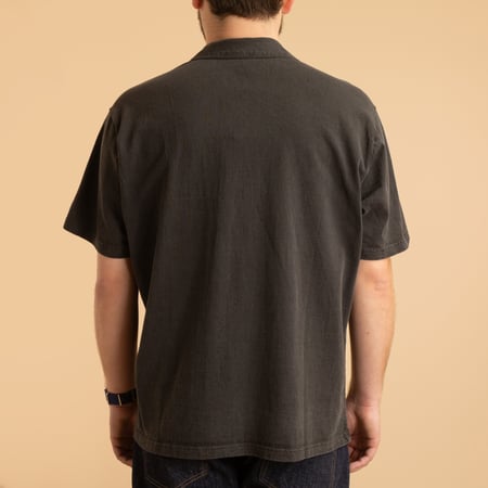 Short Sleeve Open Tee Shirts in Pitch Black