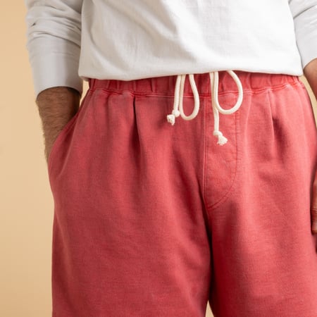 Light Terry Shorts in Faded Red
