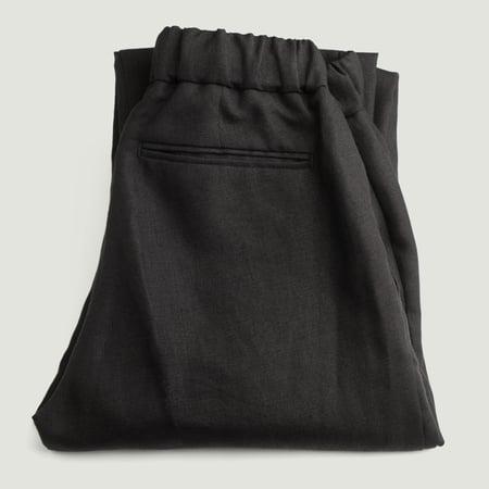 T005 Linen Drawstring Trouser Black