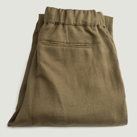 T005 Linen Drawstring Trouser Khaki