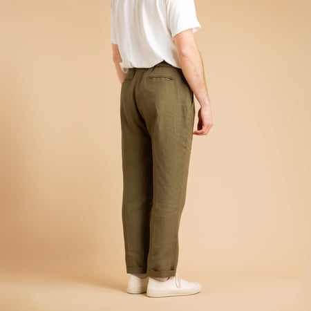 T005 Linen Drawstring Trouser Khaki