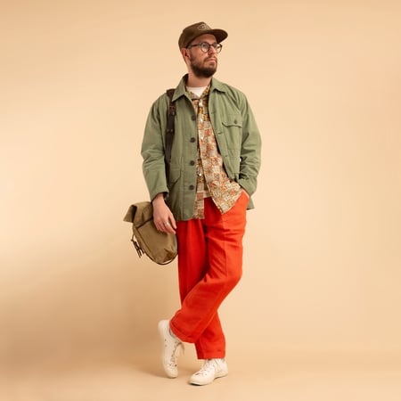 T005 Linen Drawstring Trousers Orange