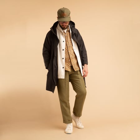 T005 Linen Drawstring Trousers Moss