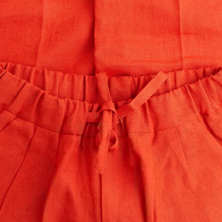 T005 Linen Drawstring Trousers Orange