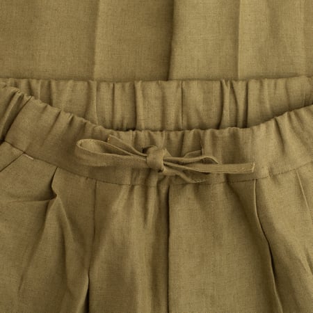 T005 Linen Drawstring Trousers Moss