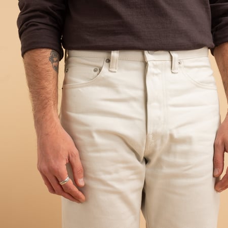 13oz Ivory Denim Natural Tapered