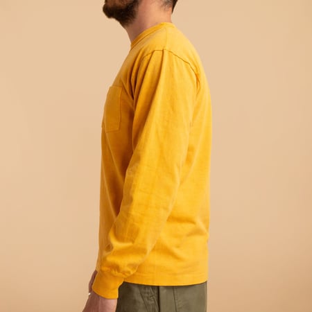 "SURE MFG" 7.5oz Pocket Long Sleeve Tee Mustard