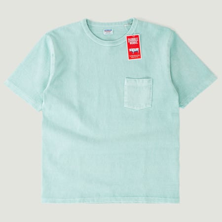 Short Sleeve Pocket Tee Pigment Dye Turquoise