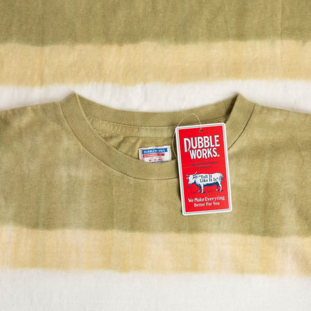 Long Sleeve Tie Dye Border Tee Beige/Khaki