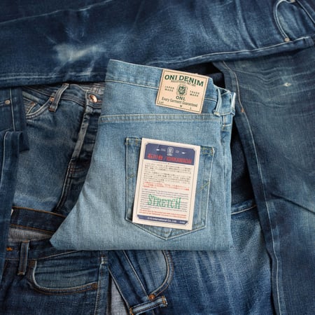121S "Ishikawadai Stretch" 15oz Relaxed Tapered Used Bleach