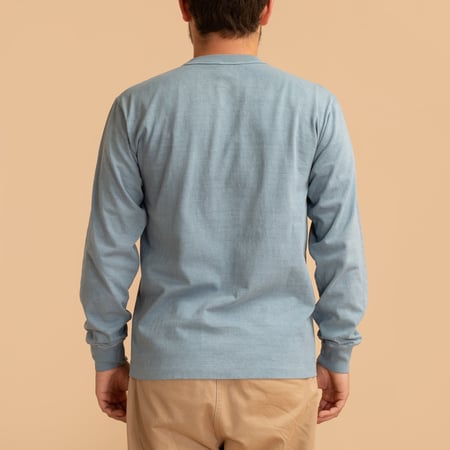 "SURE MFG" 7.5 oz Pocket Long Sleeve Tee Indigo Zombies