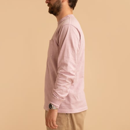 "SURE MFG" 7.5oz Pocket Long Sleeve Tee in Lilac