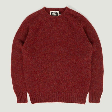 HARLEY OF SCOTLAND X FLÂNEURS / Shaggy Crew Neck Red Agate