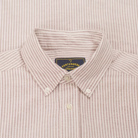 Brushed Oxford Stripe in Bordeaux