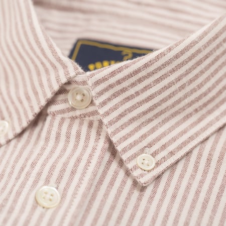 Brushed Oxford Stripe in Bordeaux
