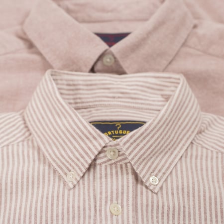 Brushed Oxford Stripe Bordeaux