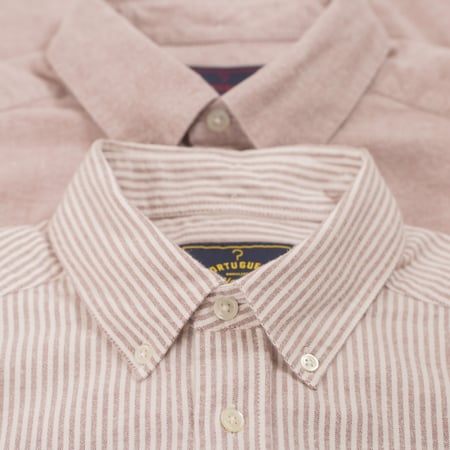Brushed Oxford Stripe in Bordeaux
