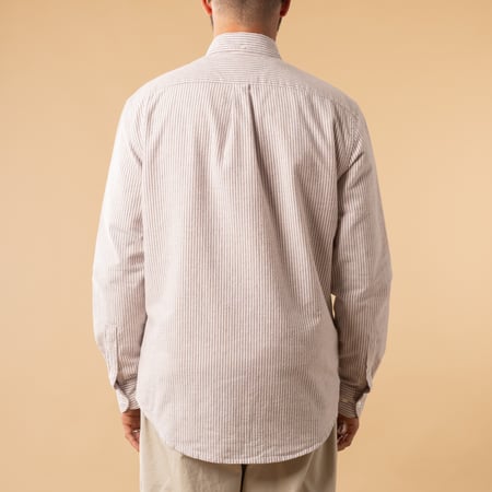 Brushed Oxford Stripe in Bordeaux