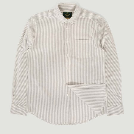 Brushed Oxford Stripe Moss Green