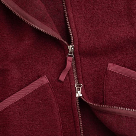 Wool Fleece Zip Waistcoat Deep Red