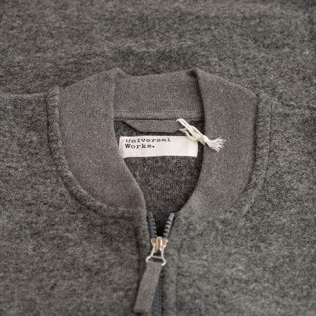 Wool Fleece Zip Waistcoat in Grey Marl