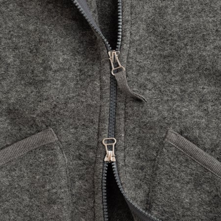 Wool Fleece Zip Waistcoat in Grey Marl