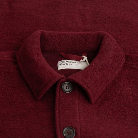 Wool Fleece Field Jacket Deep Red