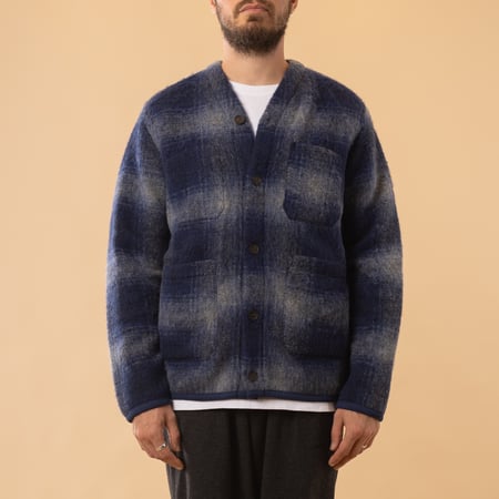 Fresco Fleece Cardigan Navy/Grey