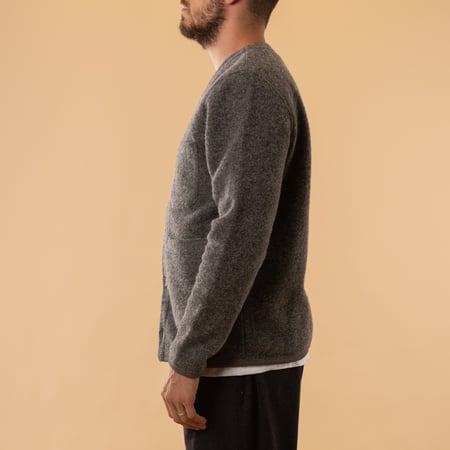 Wool Fleece Cardigan Grey Marl